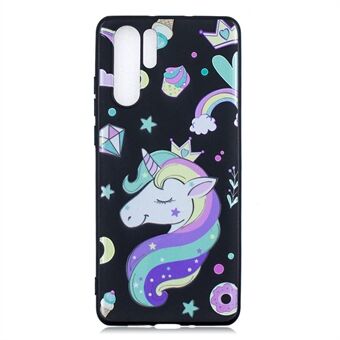 Zachte TPU-cover met patroonprint in reliëf voor Huawei P30 Pro