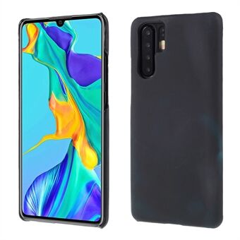 Thermische inductie fluorescerende kleur veranderende PU-leer gecoate pc-telefoonhoes voor Huawei P30 Pro - zwart