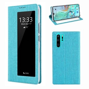 VILI DMX Cross Texture View Window lederen flip-telefoonhoes met kaartsleuf voor Huawei P30 Pro