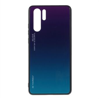 Voor Huawei P30 Pro Gradiënt Kleur Glas + PC + TPU Hybrid Cover