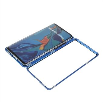 Schokbestendige magnetische installatie Metalen frame + Gehard glas Beschermende telefoonbescherming voor Huawei P30 Pro