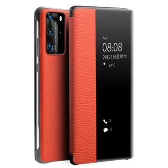 QIALINO Litchi Skin lederen tas met hoesje voor Huawei P40 Pro