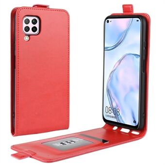 Crazy Horse Skin Kaarthouder Lederen Verticale Flip Cover Cover voor Huawei nova 6 SE / nova 7i / P40 Lite