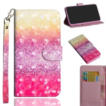 Light Spot Decor Patroon Afdrukken Portemonnee Stand Leren Case met riem voor Huawei P40 Lite / Nova 6 SE / Nova 7i