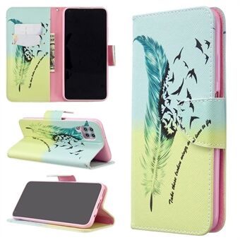 Leren portemonnee-hoesje met patroonafdrukken voor Huawei P40 Lite / Nova 7i / Nova 6 SE