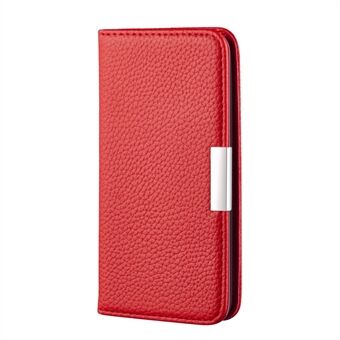 Litchi Skin Auto-absorberende lederen Stand met kaartsleuven voor Huawei P40 lite 4G / nova 6 SE / Nova 7i