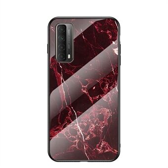 TPU + pc + gehard glas marmeren mobiele telefoon hybride hoes voor Huawei P Smart 2021 / Y7a