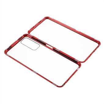 Ultra helder dubbelzijdig gehard glas + metalen frame magnetische rondom bescherming telefoonhoes voor Huawei P Smart 2021 / Y7a