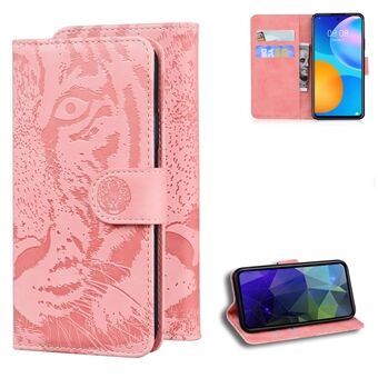 Bedrukt Tijgerpatroon Stand Wallet Case Leren Cover voor Huawei P Smart 2021 / Huawei Y7a