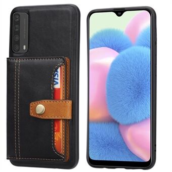 [Kaartsleuven] [Kickstand] PU-leer gecoate TPU-cover voor Huawei P Smart 2021 / Y7a-cover