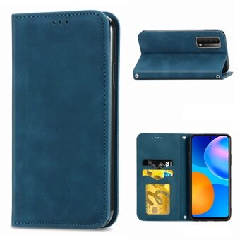 Auto-geabsorbeerde vintage PU lederen telefoonhoes voor Huawei P Smart 2021 / Huawei Y7a