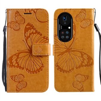 KT Imprinting Flower Series-2 Opdruk Vlinders Folio Flip PU Lederen Portemonnee Stand Telefoon Cover Case voor Huawei P50 Pro