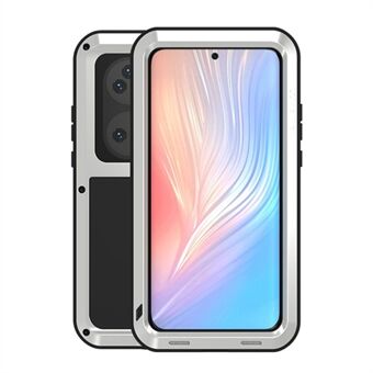 Love MEI Schokbestendig Valbestendig Stofdicht Zachte siliconen + Premium metalen beschermhoes [zonder voorglas] voor Huawei P50 Pro