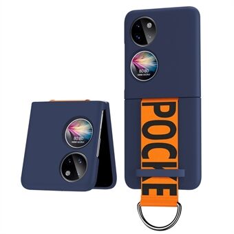 Voor Huawei P50 Pocket rubberen telefoonhoes Polsband Harde pc-beschermende telefoonhoes