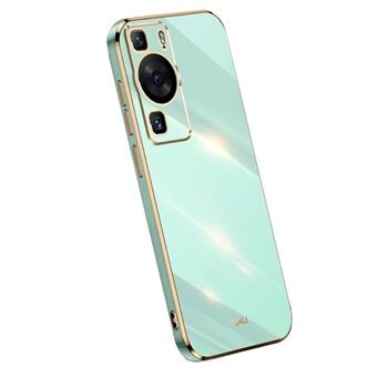 XINLI Voor Huawei P60 TPU Telefoonhoes Volledige Camerabescherming Gegalvaniseerde Gouden Edge Cover