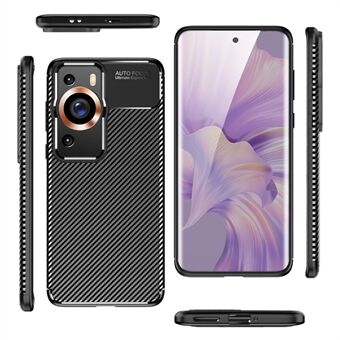 Voor Huawei P60 Pro Carbon Fiber-textuur telefoonhoesje Anti-kras Zachte TPU Beschermhoes voor telefoon