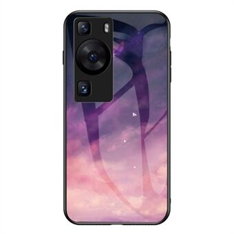 Voor Huawei P60 / P60 Pro 5G PC + TPU + Gehard Glas Starry Patroon Telefoonhoesje Drop-proof Cover