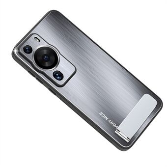 Voor Huawei P60 Pro Aluminium TPU Frame Valbescherming Case Kickstand Geborsteld Telefoonhoesje