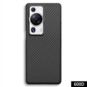 Voor Huawei P60 / P60 Pro koolstofvezelstructuur mobiele telefoonhoesjes aramidevezel cover (grote opening voor achterlens) - zwart