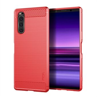 MOFI Koolstofvezel Textuur Geborsteld TPU Telefoon Shell voor Sony Xperia 5