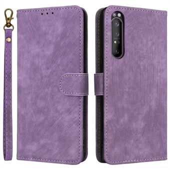 Voor Sony Xperia 1 II-hoesje RFID-blokkerende portemonnee telefoonstandaardhoesje met riem.