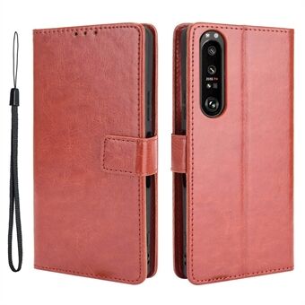 Crazy Horse-skin met portemonnee- Stand Leren schaal met riem voor Sony Xperia 1 III 5G