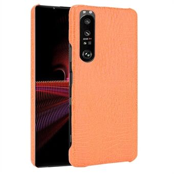 Telefoonhoesje met krokodillentextuur voor Sony Xperia 1 III 5G, met leer gecoate harde pc-telefoonhoes