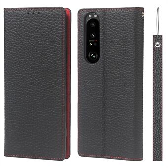 Litchi textuur lederen Stand portemonnee telefoonhoes voor Sony Xperia 1 III 5G