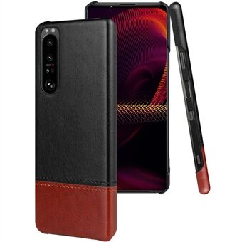 IMAK Ruiyi-serie tweekleurig PU-leer + pc-telefoonhoesje met schermbeschermer voor Sony Xperia 1 III 5G - zwart / bruin