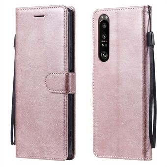 KT Leather Series-2 portemonnee Stand lederen telefoonhoes met riembehuizing voor Sony Xperia 1 III 5G