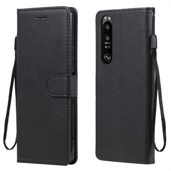 KT Leather Series-2 portemonnee Stand lederen telefoonhoes met riembehuizing voor Sony Xperia 1 III 5G