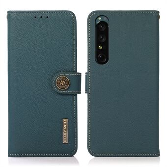 KHAZNEH voor Sony Xperia 1 IV lederen portemonnee-hoes schokbestendig TPU- Stand RFID-blokkering magnetische beschermende foliocover