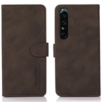 KHAZNEH voor Sony Xperia 1 IV getextureerd PU-leer schokbestendig portemonnee Stand flip-telefoonhoesje