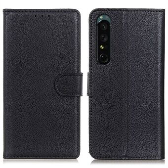 Litchi Texture telefoonhoesje voor Sony Xperia 1 IV, Stand portemonnee PU lederen folio flip cover