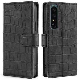 Voor Sony Xperia 1 IV Mobiele Telefoon Cover Anti-shock Krokodil Textuur Skin-touch Gevoel Case Portemonnee Stand Ontwerp Lederen Telefoon Shell