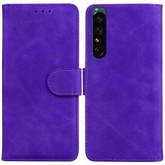 Voor Sony Xperia 1 IV effen kleur opvouwbare Stand PU-leer + TPU schokbestendig telefoonhoesje portemonnee cover