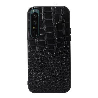 Echt rundleer telefoonhoesje voor Sony Xperia 1 IV schokbestendige cover krokodiltextuur telefoon achterkant