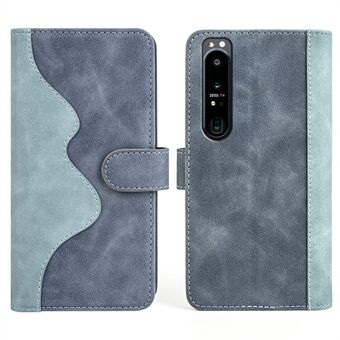 Voor Sony Xperia 1 IV Verstelbare Stand Portemonnee Functie Splicing Design Lederen magnetische flip-telefoonhoes