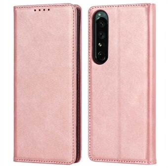 Voor Sony Xperia 1 IV PU lederen beschermhoes Automatisch geabsorbeerde portemonnee- Stand ontwerp telefoonhoesje