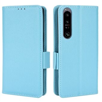 Voor Sony Xperia 1 IV telefoonhoes, zijgesp Litchi textuur lederen telefoonhoes Valbestendig portemonnee Stand ontwerp PU lederen tas