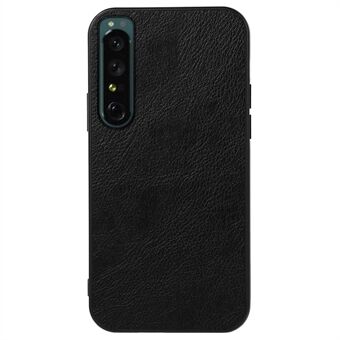 Litchi Texture Slim Case voor Sony Xperia 1 IV Schokbestendige telefoonhoes PU-lederen coating Hybride pc + TPU-shell