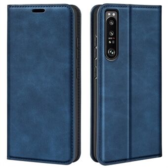 Skin Touch Feeling folio flip-telefoonhoesje voor Sony Xperia 1 IV, portemonnee Stand PU-leer, automatisch geabsorbeerde magnetische hoes