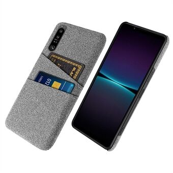 Voor Sony Xperia 1 IV Doektextuur Dubbele kaartsleuven Goed beschermde telefoonhoes Doek + PC Anti-drop Telefoon achterkant