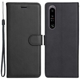 Voor Sony Xperia 1 IV 5G KT Leather Series-2 Opvouwbare Stand case Effen Kleur PU-leer Magnetische sluiting Portemonnee Schokbestendige flip cover met riem