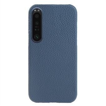 Magnetisch telefoonhoesje voor Sony Xperia 1 IV 5G, met een litchi textuur van echt koeienleer gecoate PC cover.