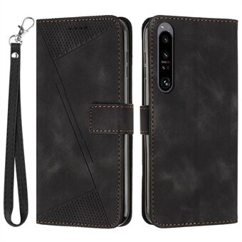 Voor Sony Xperia 1 IV 5G Stand Portemonnee TPU+PU Leren Telefoonhoesje Driehoek Bedrukte Telefoonhoes