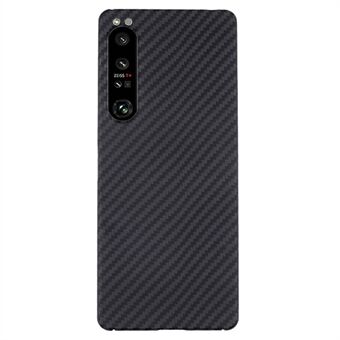 Voor Sony Xperia 1 IV 5G Telefoon Hoesje Grote Lens Uitsnijding Aramid Fiber 1500D Grove Textuur Telefoonhoesje - Zwart