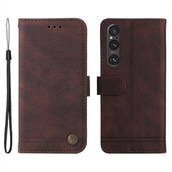 Voor Sony Xperia 1 V Hoesje PU Lederen Portemonnee Stand Skin-Touch Telefoonhoes