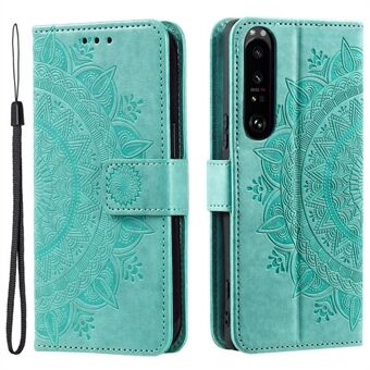 Voor Sony Xperia 1 V Mandala bloempatroon lederen telefoonhoes flip portemonnee Stand cover