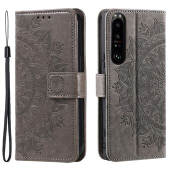 Voor Sony Xperia 1 V Mandala bloempatroon lederen telefoonhoes flip portemonnee Stand cover